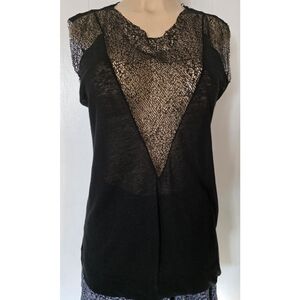Zara Black Lace Sleeveless Blouse